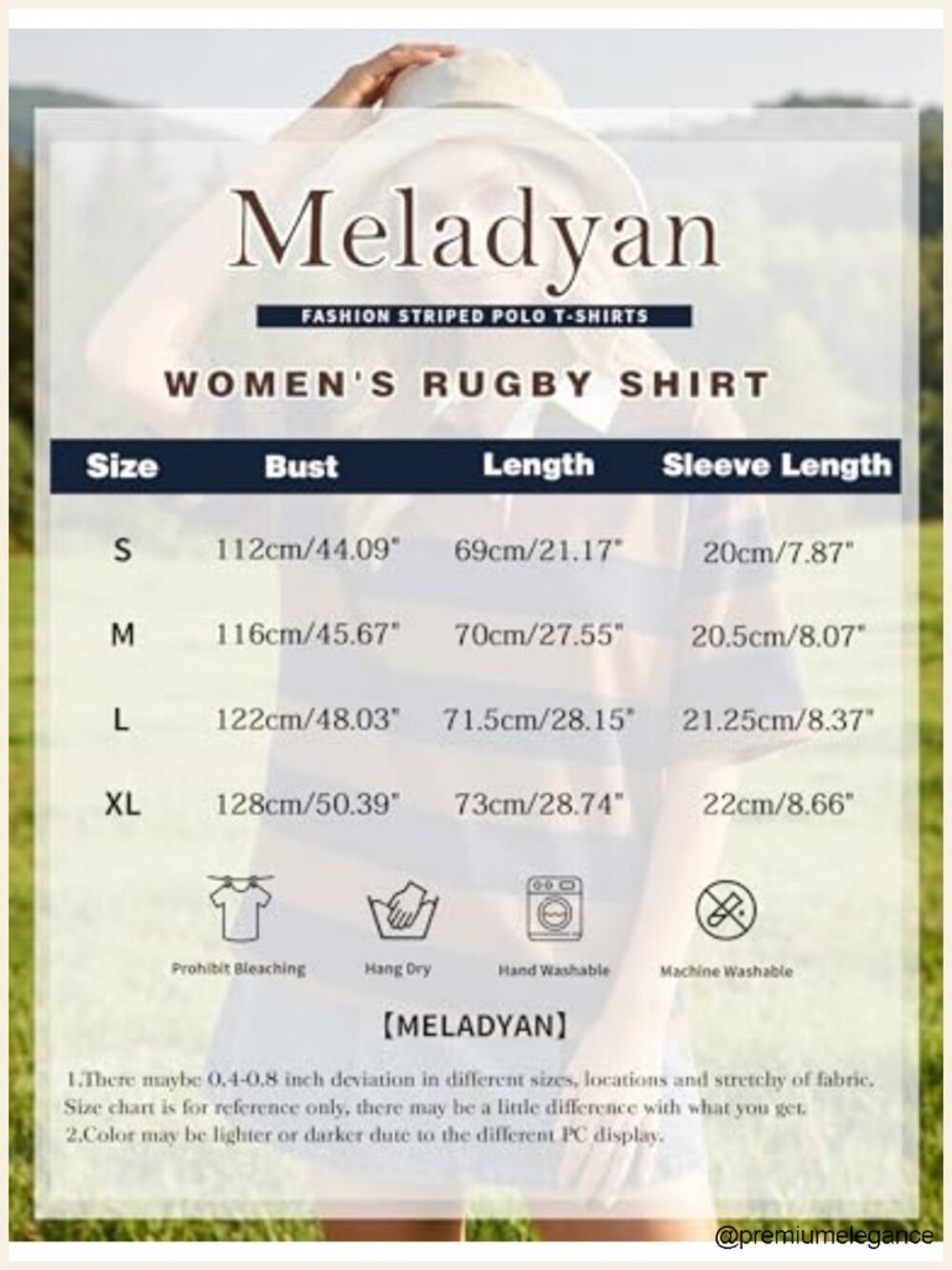 Women's Striped Rugby Polo Shirt Oversized Short Sleeve Lapel V Neck Tee - Picture 4 of 5